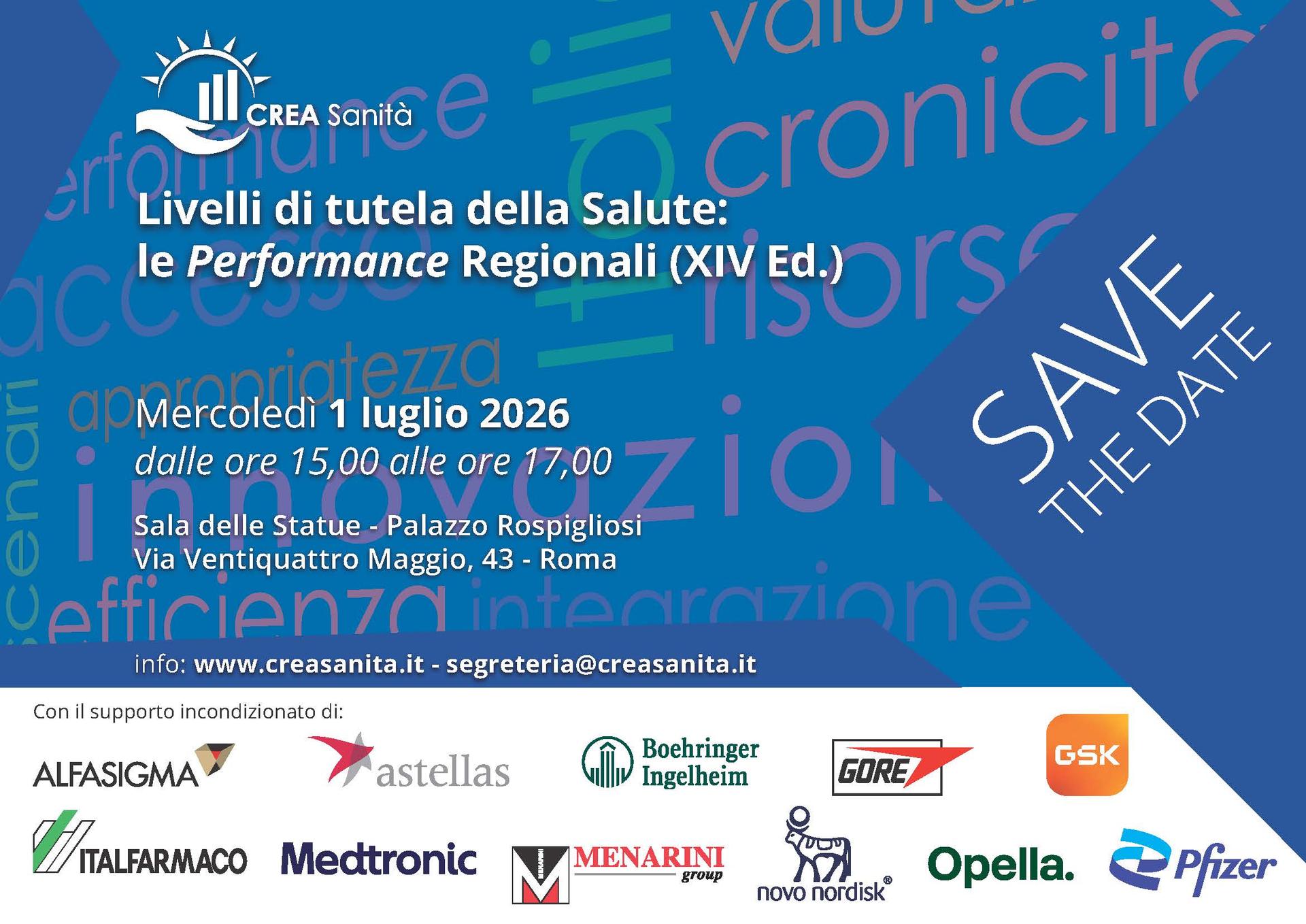 Presentazione dei risultati del progetto “Livelli di tutela della Salute: le Performance Regionali” di CREA Sanità